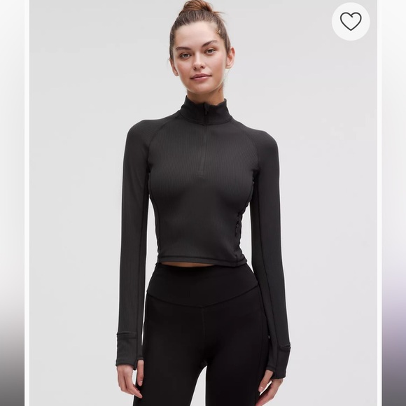 Lululemon It's Rulu Ribbed Cropped Half Zip Updated - Picture 1 of 16